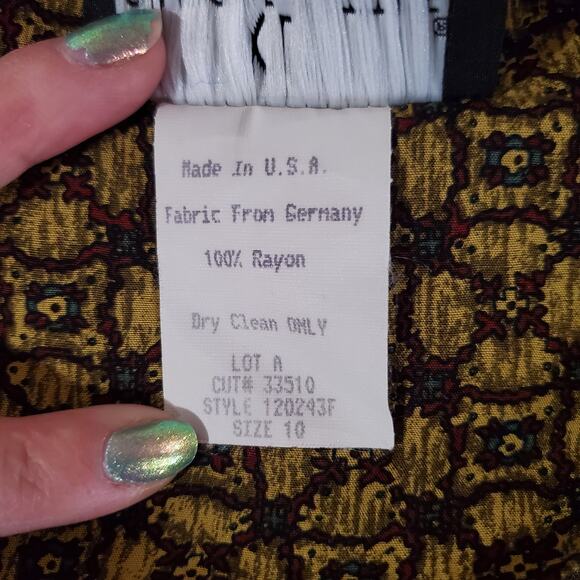 Vtg Carole Little 90s Boho Aztec Southwestern Top Size 10P Artsy Hippie Floral - Picture 7 of 9